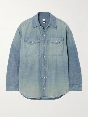 RE/DONE Pamela Anderson oversized organic cotton-chambray shirt